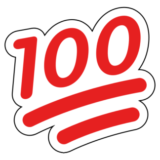 100 One-Hundred Emoji Sticker (Red)